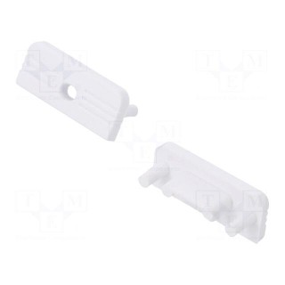 Cap for LED profiles | white | 20pcs | ABS | with hole | SURFACE10