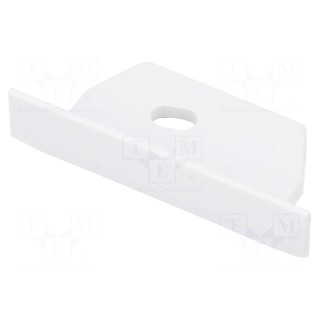 Cap for LED profiles | white | 20pcs | with hole | DIAGONAL14