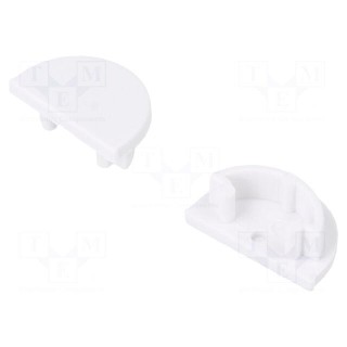 Cap for LED profiles | white | 2pcs | ABS | ARC12