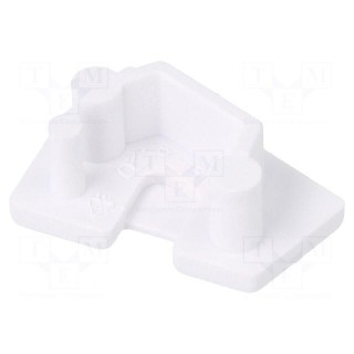 Cap for LED profiles | white | 2pcs | ABS | GEN2,with hole | EDGE10