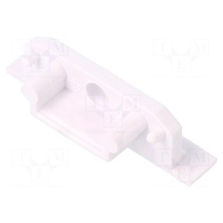 Cap for LED profiles | white | 2pcs | ABS | GEN2,with hole | GROOVE14
