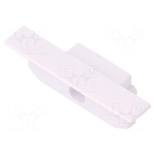 Cap for LED profiles | white | 2pcs | ABS | GEN2,with hole | GROOVE14