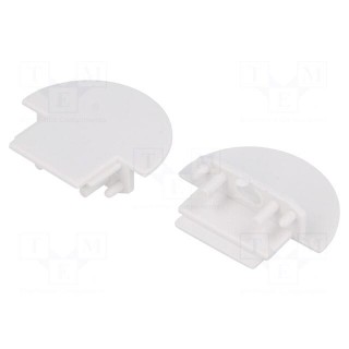 Cap for LED profiles | white | 2pcs | ABS | GROOVE10