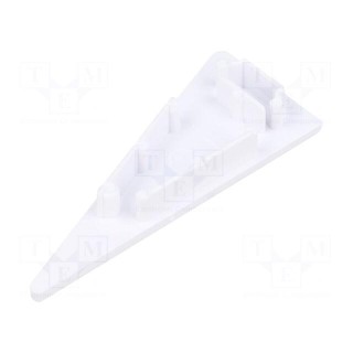 Cap for LED profiles | white | ABS | Application: WALLE12 | Pcs: 2