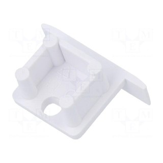 Cap for LED profiles | white | 2pcs | ABS | with hole | SMART-IN10