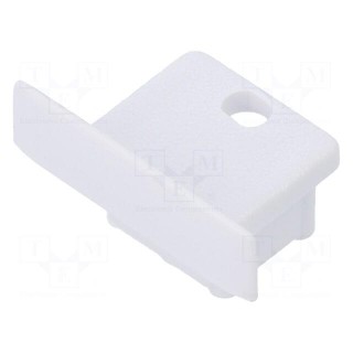 Cap for LED profiles | white | 2pcs | ABS | with hole | SMART-IN10