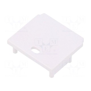 Cap for LED profiles | white | 2pcs | ABS | with hole