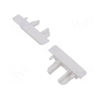 Cap for LED profiles | white | MICRO-NK | with hole