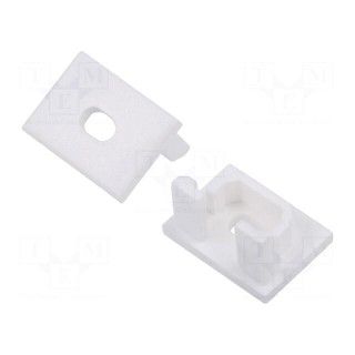 Cap for LED profiles | white | PDS-4-PLUS | with hole
