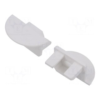 Cap for LED profiles | white | PDS-NK | with hole