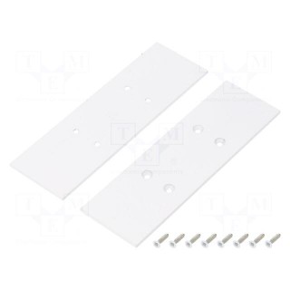 Cap for LED profiles | white | 2pcs | steel | 33.4x105.7x2mm