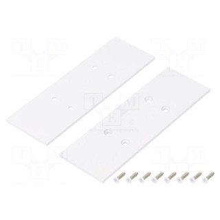 Cap for LED profiles | white | 2pcs | steel | 33.4x99.3x2mm