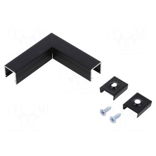 Connector 90° | black | aluminium | anodized | SMART10