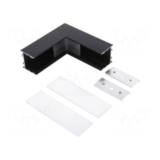 Connector 90° | black | aluminium | Application: VARIO30-02