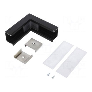 Connector 90° | black | aluminium | Application: VARIO30-07