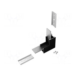 Connector 90° | black | aluminium,polycarbonate | LINEA20