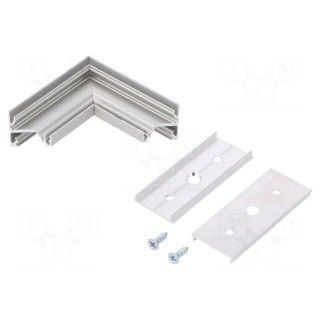Connector 90° | silver | aluminium | Application: CORNER14 | anodized