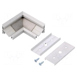 Connector 90° | silver | aluminium | Application: CORNER14 | anodized