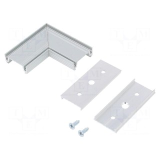 Connector 90° | silver | aluminium | Application: SURFACE14