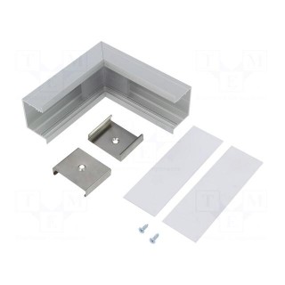 Connector 90° | silver | aluminium | Application: VARIO30-07
