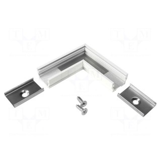 Connector 90° | white | aluminium | UNI12