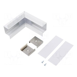 Connector 90° | white | aluminium | Application: VARIO30-05