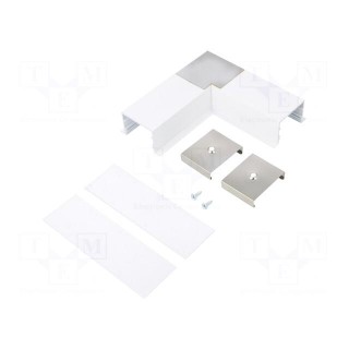 Connector 90° | white | aluminium | Application: VARIO30-07