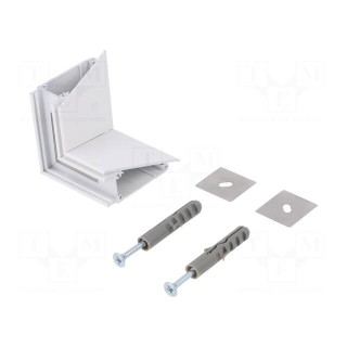 Connector 90° | white | aluminium | Application: WALLE12