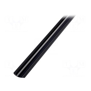 Cover | black | 2m | aluminium | anodized | for profiles,WAY10
