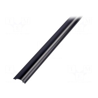 Cover | black | 2m | aluminium | anodized | for profiles,WAY10