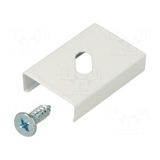 Flexible mounting plate S | white | 20pcs | stainless steel