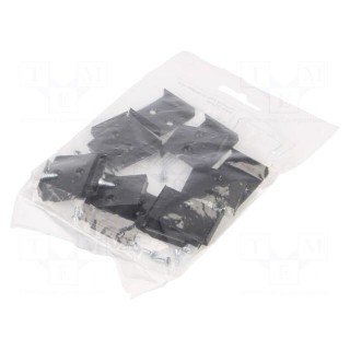 Flexible mounting plate W | black | 20pcs | stainless steel | WIDE24