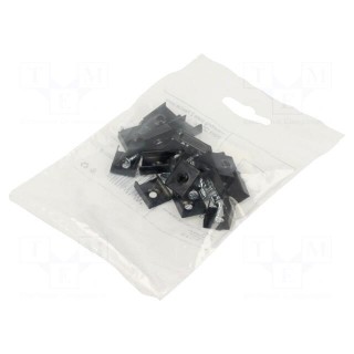 Flexible mounting plate Z | black | 20pcs | stainless steel