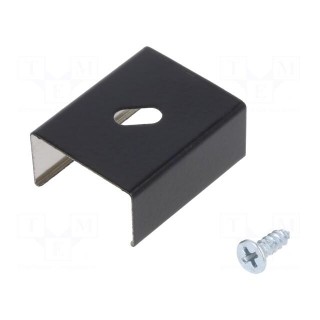 Holder U4 | black | stainless steel | Kit: 2 holders,screw x2
