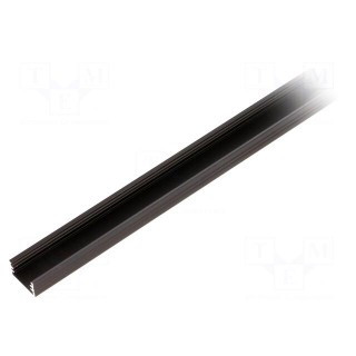 Profiles for LED modules | black | L: 1m | SLIM8 | aluminium | surface