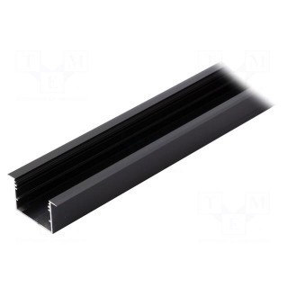 Profiles for LED modules | recessed | black | L: 1m | aluminium