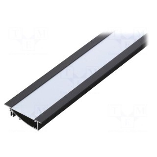 Profiles for LED modules | white | recessed | black | L: 1m | aluminium
