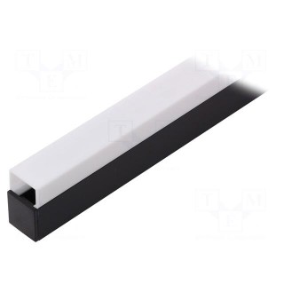 Profiles for LED modules | white | surface | black | L: 1m | aluminium