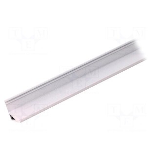 Profiles for LED modules | angular | white | L: 2m | aluminium | 30/60°