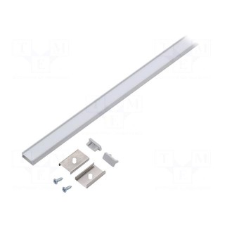 Profiles for LED modules | white | surface | natural | L: 1m | anodized