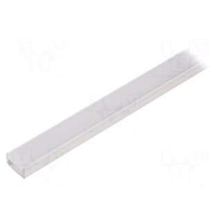 Profiles for LED modules | white | white | L: 1m | aluminium | surface