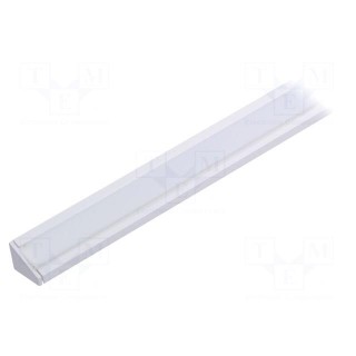 Profiles for LED modules | white | angular | white | L: 1m | aluminium