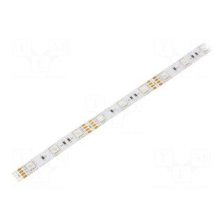 LED tape | RGB | 5050 | 12V | LED/m: 48 | 10mm | white PCB | IP20 | 9W/m