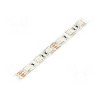 LED tape | RGB | 5050 | 12V | LED/m: 60 | 10mm | white PCB | IP20 | 4.8W/m