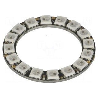 Module: LED | Colour: RGB | 5VDC | No.of diodes: 16 | Shape: ring | 0.8A