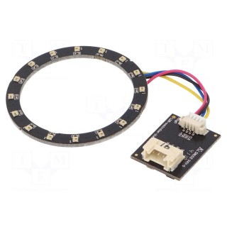 LED ring | RGB | 1.3W | 5VDC | 120° | No.of diodes: 16 | Dim: Ø51mm | 5mA