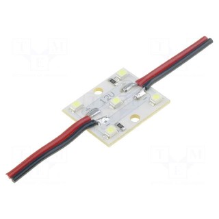 Module: LED | Colour: white | 0.48W | 26lm | 12VDC | 120° | No.of diodes: 5