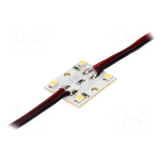 LED | white warm | 0.48W | 21lm | 12VDC | 120° | No.of diodes: 4 | 27x22mm
