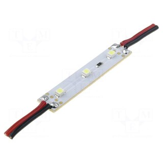 Module: LED | Colour: white | 1.8W | 144lm | 12VDC | 120° | No.of diodes: 3