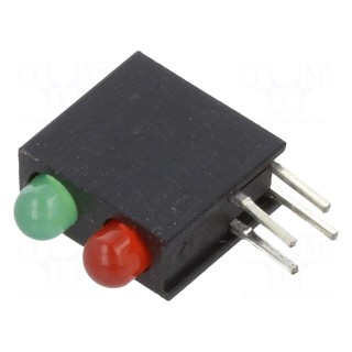 LED | bicolour,in housing | red/yellow-green | 3mm | No.of diodes: 2